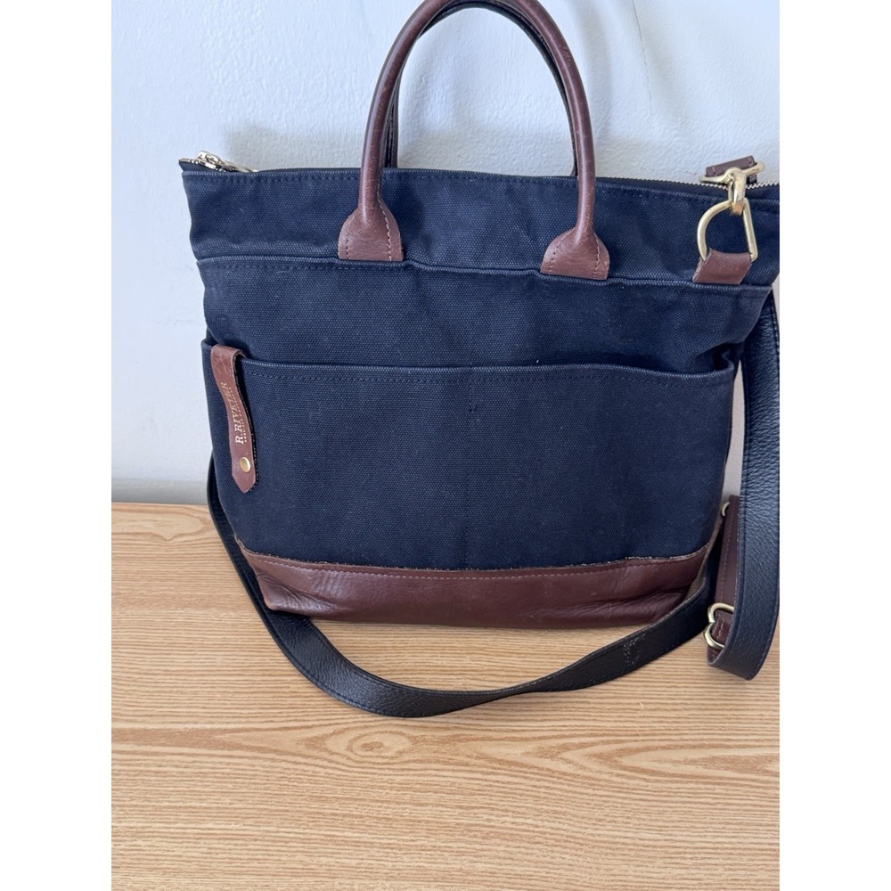 R.Riveter Carry All Canvas Tote w/Leather Trim OTTO   black‎ Brown